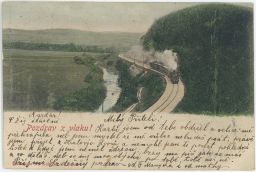 Železnice razítka Choceň Pardubice 1900
