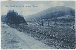 Železnice zastávka Pikovice Hradištko Sázava Praha západ 1917