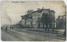 Železnice nádraží Skarżysko-Kamienna Polsko silné poškození 1915