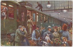 Železnice nádraží Wien Südbahnhof kresba F.Witt B.K.W.I.