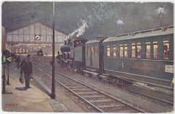 Železnice nádraží Wien Südbahnhof kresba F.Witt B.K.W.I.