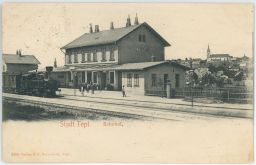 Železnice nádraží Teplice Teplitz 1905