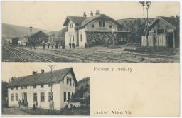 Železnice nádraží hostinec Přívlaky Samopše Kutná Hora