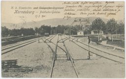Železnice nádraží Korneuburg Rakousko 1912