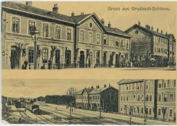 Železnice nádraží Hrušovany nad Jevišovkou Znojmo 1910