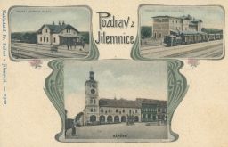 Železnice nádraží Jilemnice město Martinice nakl. Bažant 1902