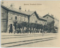 Železnice nádraží Hrušovany nad Jevišovkou Znojmo 1902