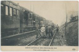 Železnice Francie Gréve Genérale des Chemins de fer nucená zastávka