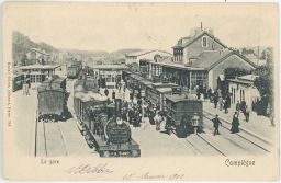 Železnice nádraží Gare de Compiègne Oise France 1902