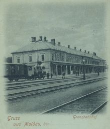 Železnice nádraží Moldau Moldava Teplice Krušné hory 1900