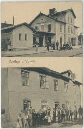 Železnice nádraží Volšany Olšany Wolschan Klatovy 1911