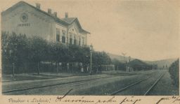 Železnice nádraží Lochovice Beroun 1900