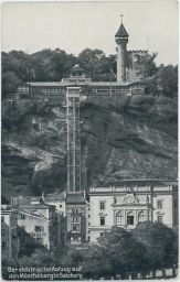 Železnice nádraží lanovka výtah Mönchsberg Salzburg 1922