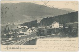 Železnice nádraží Lenora Šumava Prachatice 1903