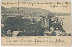 Železnice nádraží Hainburg Bruck an der Leitha Dolní Rakousko 1905