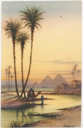 Západ slunce pyramidy Giza