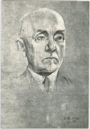 Umělec-básník-Otokar Březina-1868-1929-dle kresby-F.Bílek-pohled-ČSSR