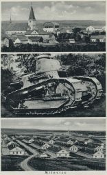 Milovice Nymburk tank panorama vojenský tábor 1936