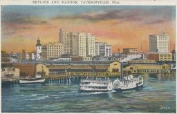 Skyline and Harbor Jacksonville Florida USA 1929