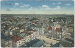 Opava náměstí celkový pohled kolorovaná