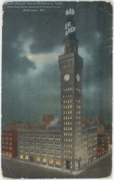 Bromo Seltzer Tower Building Baltimore at Night