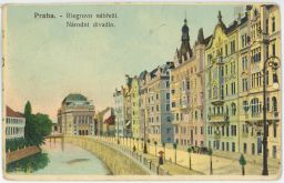 Praha 1910 Riegrovo nábřeží Národní divadlo
