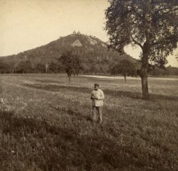 Kopec Doubravka a hrad Doubravská hora, polovina stereofotografie