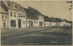 Měřín Ulice Obchody cca 1930