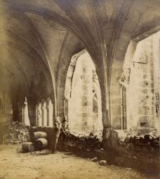 Roudnice, augustiniánský klášter, Rajský dvůr, polovina stereofotografie