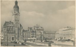 Prostějov - Masarykovo náměstí - auta - real photo - 1943