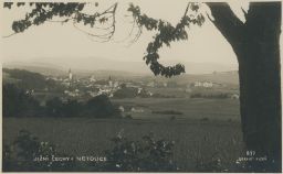 Netolice - okr. Prachatice - pohled na město - real photo - 30. léta