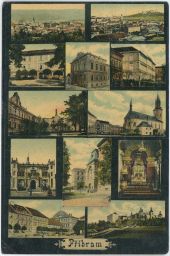 Pohled Příbram - okénkový - cca 1916