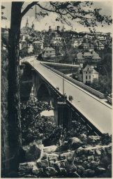 Pohled Tábor - pohled od Švehlova mostu - 30. léta