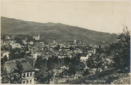 Kraslice - Graslitz - real photo - záběr na město - 1934