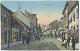 Bratislava Poszony Pressburg reklama na domě Muller Jozsef