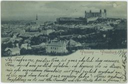 Bratislava Poszony Pressburg panorama s hradem 1890