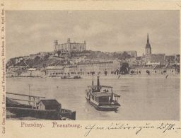 Bratislava Poszony Pressburg hrad lodě 1899