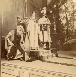 Libuše, Přemysl a Krok na Jubilejní výstavě 1891, polovina stereofotografie