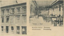 Bratislava Poszony Pressburg Terem Saal Munkás Otthon Arbeiterheim 1905