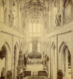 Kutná Hora, Chrám sv. Barbory, interiér, polovina stereofotografie