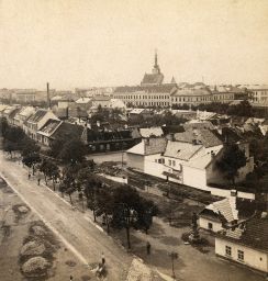 Prostějov celkový pohled, polovina stereofotografie