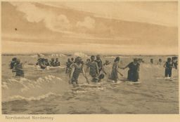 Norsko Nordseebad Norderney moře lidé dobové koupání