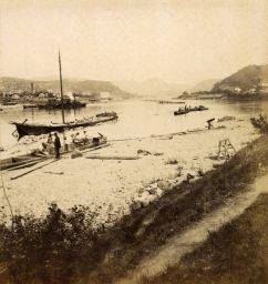 Krásné Březno, čluny, polovina stereofotografie
