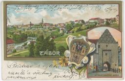 Tábor s reklamou na Jihočeskou výstavu 1903