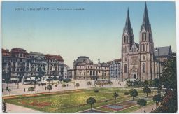 Praha Vinohrady Purkyňovo náměstí kostel tramvaj