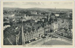 Plzeň panorama z věže sv. Bartoloměje