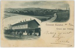 Pezinok Bazin Bösing Bözing celkový pohled a nádraží 1898