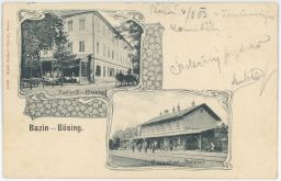 Pezinok Bazin Bösing lázně nádraží 1902