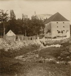 Střela, hrad a zámek, polovina stereofotografie