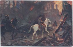 Napoleon v Moskvě hořící Moskva